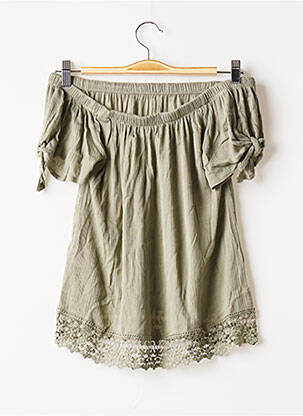 Top manches courtes manches courtes vert BANANA MOON femme