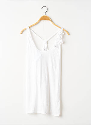 T-shirt coupe droite fines bretelles blanc BANANA MOON femme