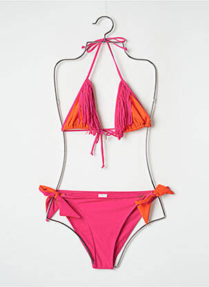 Maillot de bain 2 pièces stretch haut triangles rose BANANA MOON femme