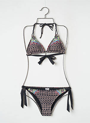Maillot de bain 2 pièces stretch haut soutien-gorge moulé marron BANANA MOON femme