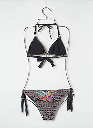 Maillot de bain 2 pièces stretch haut soutien-gorge moulé marron BANANA MOON femme