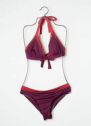 Maillot de bain 2 pièces stretch haut soutien-gorge moulé violet BANANA MOON femme