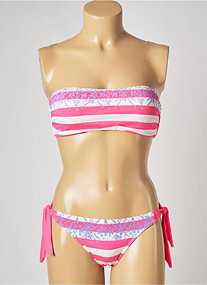 Maillot de bain 2 pièces stretch haut soutien-gorge moulé rose BANANA MOON femme
