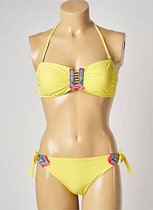 Maillot de bain 2 pièces stretch haut soutien-gorge moulé jaune BANANA MOON femme