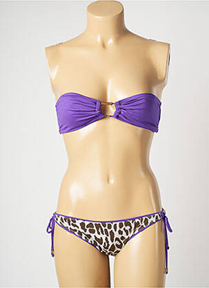 Maillot de bain 2 pièces stretch haut bandeau violet BANANA MOON femme