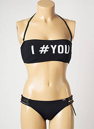 Maillot de bain 2 pièces stretch haut soutien-gorge moulé noir BANANA MOON femme