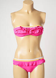 Maillot de bain 2 pièces stretch haut soutien-gorge moulé rose BANANA MOON femme