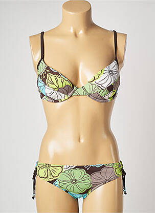 Maillot de bain 2 pièces stretch haut soutien-gorge push-up vert BANANA MOON femme