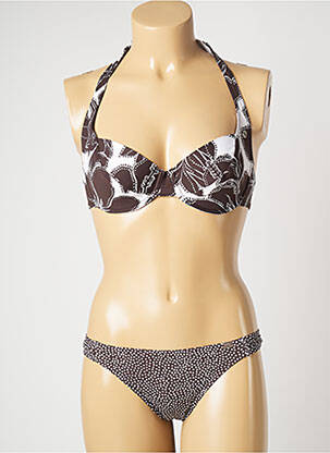 Maillot de bain 2 pièces stretch marron BANANA MOON femme