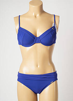 Maillot de bain 2 pièces stretch haut soutien-gorge emboitant bleu BANANA MOON femme