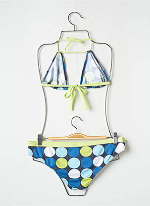 Maillot de bain 2 pièces stretch haut triangles bleu BANANA MOON femme