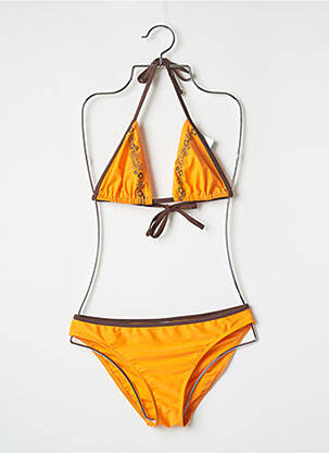 Maillot de bain 2 pièces stretch haut triangles orange BANANA MOON femme