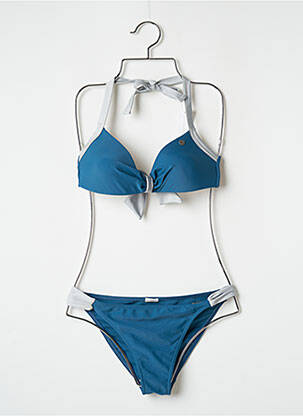 Maillot de bain 2 pièces stretch haut soutien-gorge moulé bleu BANANA MOON femme