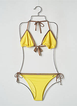 Maillot de bain 2 pièces stretch haut triangles jaune BANANA MOON femme
