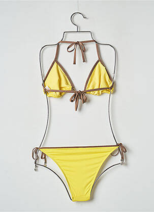 Maillot de bain 2 pièces stretch haut triangles jaune BANANA MOON femme