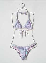 Maillot de bain 2 pièces stretch haut triangles violet BANANA MOON femme