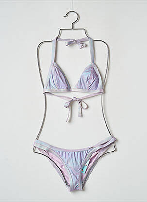 Maillot de bain 2 pièces stretch haut triangles violet BANANA MOON femme