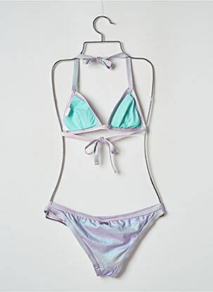 Maillot de bain 2 pièces stretch haut triangles violet BANANA MOON femme