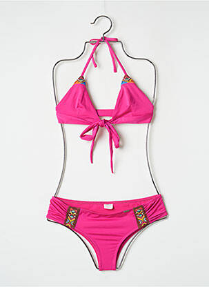 Maillot de bain 2 pièces stretch haut triangles rose BANANA MOON femme
