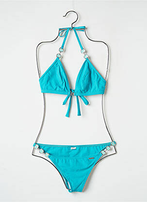 Maillot de bain 2 pièces stretch haut triangles bleu BANANA MOON femme