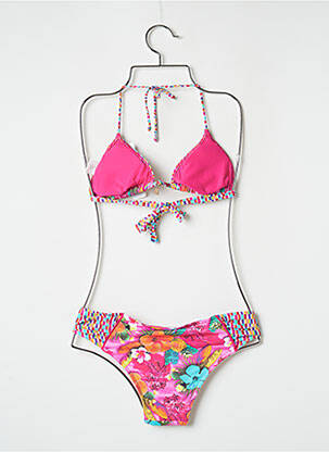Maillot de bain 2 pièces stretch haut soutien-gorge moulé rose BANANA MOON femme