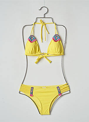Maillot de bain 2 pièces stretch haut soutien-gorge moulé jaune BANANA MOON femme