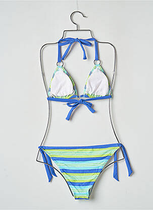 Maillot de bain 2 pièces stretch haut soutien-gorge moulé bleu BANANA MOON femme