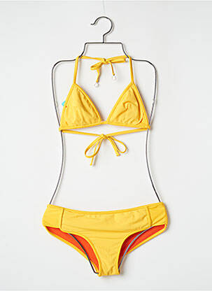 Maillot de bain 2 pièces stretch haut triangles jaune BANANA MOON femme