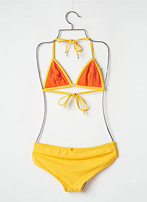 Maillot de bain 2 pièces stretch haut triangles jaune BANANA MOON femme