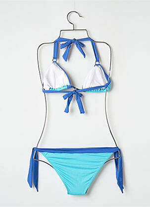 Maillot de bain 2 pièces stretch haut soutien-gorge moulé bleu BANANA MOON femme