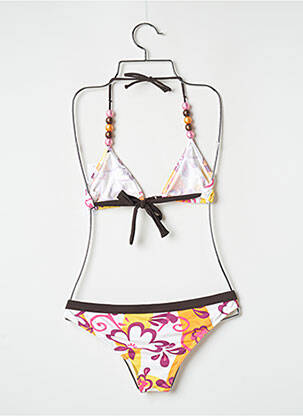 Maillot de bain 2 pièces stretch haut triangles blanc BANANA MOON femme