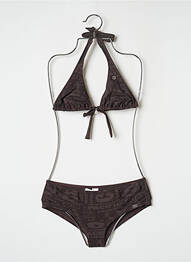 Maillot de bain 2 pièces stretch haut triangles marron BANANA MOON femme