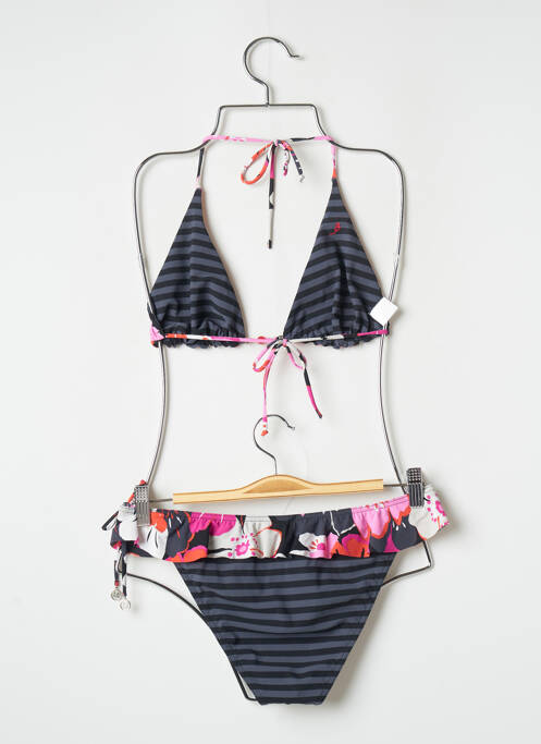 Maillot de bain 2 pièces stretch haut triangles gris BANANA MOON femme