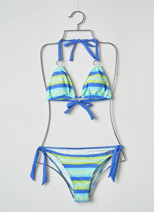Maillot de bain 2 pièces stretch haut soutien-gorge moulé bleu BANANA MOON femme