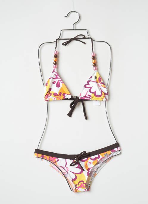 Maillot de bain 2 pièces stretch haut triangles blanc BANANA MOON femme