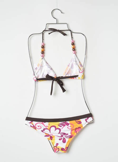 Maillot de bain 2 pièces stretch haut triangles blanc BANANA MOON femme