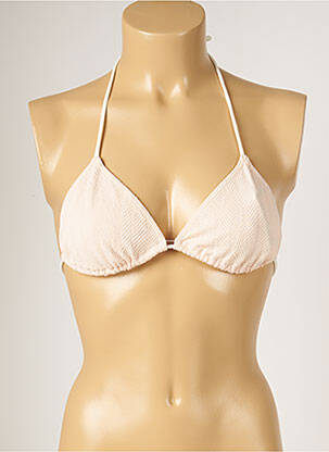 Haut de maillot de bain fermeture liens à nouer haut triangles beige BANANA MOON femme