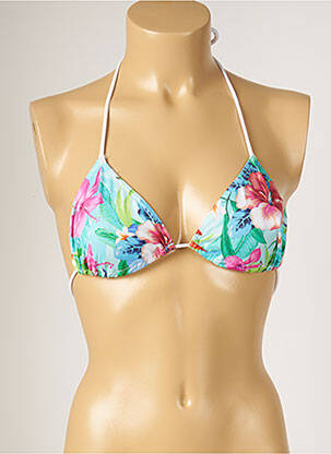 Haut de maillot de bain fermeture liens à nouer haut triangles bleu BANANA MOON femme