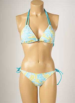Maillot de bain 2 pièces stretch haut soutien-gorge moulé bleu BANANA MOON femme