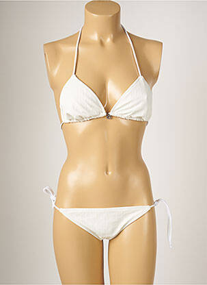 Maillot de bain 2 pièces stretch haut triangles marron BANANA MOON femme