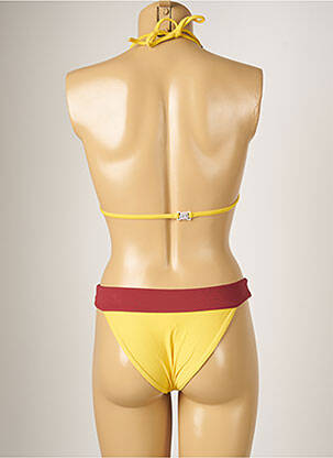 Maillot de bain 2 pièces stretch haut triangles jaune BANANA MOON femme