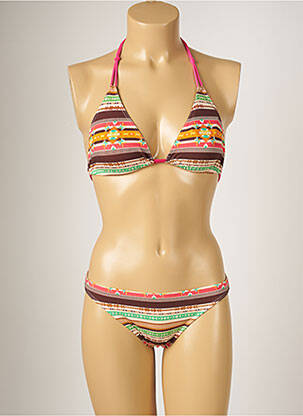 Maillot de bain 2 pièces stretch haut triangles rose BANANA MOON femme