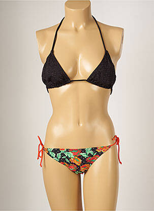 Maillot de bain 2 pièces stretch haut triangles noir BANANA MOON femme