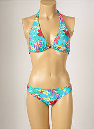 Maillot de bain 2 pièces stretch haut triangles bleu BANANA MOON femme