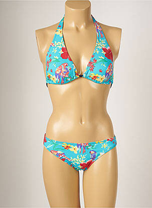 Maillot de bain 2 pièces stretch haut triangles bleu BANANA MOON femme