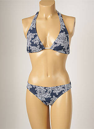 Maillot de bain 2 pièces stretch haut triangles bleu BANANA MOON femme
