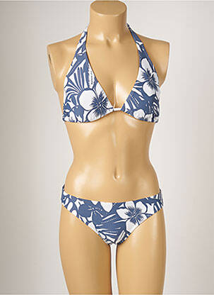 Maillot de bain 2 pièces stretch haut triangles bleu BANANA MOON femme
