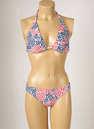 Maillot de bain 2 pièces micro fibres haut triangles bleu BANANA MOON femme