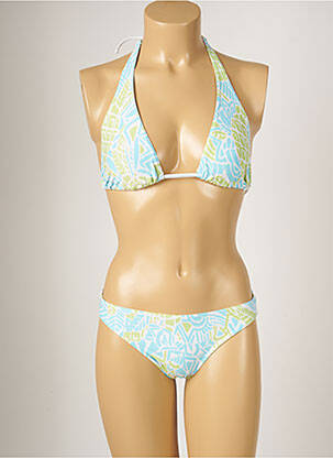 Maillot de bain 2 pièces stretch haut triangles bleu BANANA MOON femme