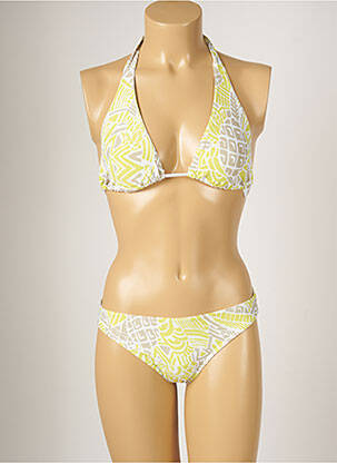 Maillot de bain 2 pièces stretch haut triangles vert BANANA MOON femme
